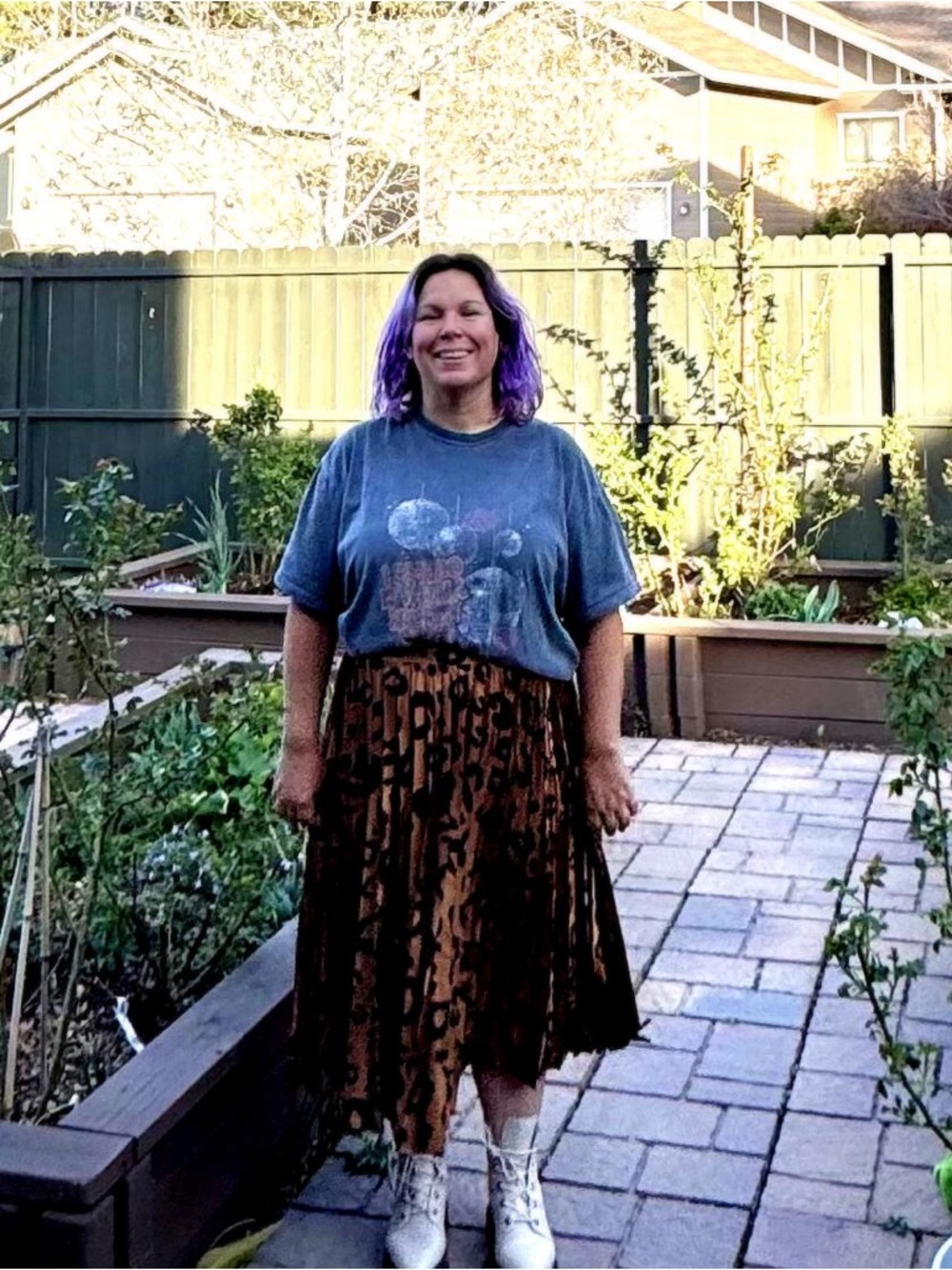 Ava & Viv Satin Leopard Pleated Midi Skirt XXL Statement Chic - Picture 3 of 4